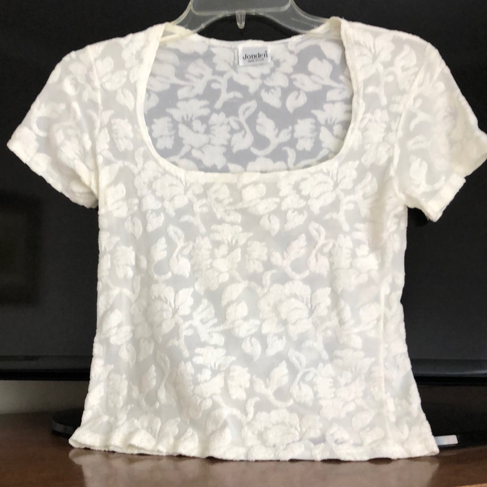 Vintage Jonden Cream Floral Stretch Top
